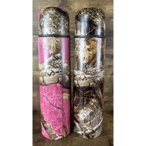He's and Hers RealTree Camo Metal Thermos With Removable Lid Cup Fast Shipping